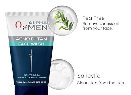 O3+ ALPHA MEN Acno D-TAN Face Wash with Tea Tree for Oily Skin