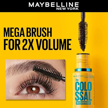 Maybelline New York Mascara, Volumizing & Lengthening, Waterproof, Black, Volume Express Colossal