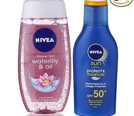 Nivea Moisturising SPF 50 Sun Lotion And Shower Gel For All Skin Types