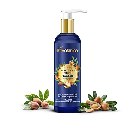 St.Botanica Moroccan Argan Hair Oil with Argan, Jojoba, Rosemary & Castor Oil to Strengthen Dull & Dry Hair 