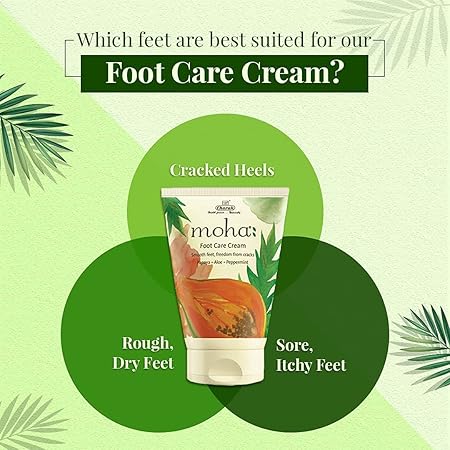 Moha: Foot Cream For Rough, Dry and Cracked Heel, Feet Cream For Heel Repair With Benefits Of AleoVera, Papaya & Peppermint 